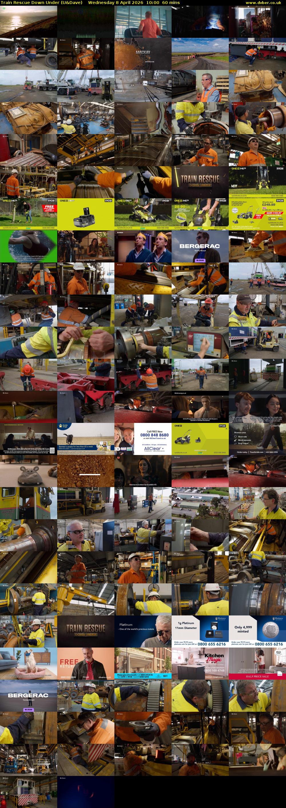 Train Rescue Down Under (U&Dave) Wednesday 8 April 2026 10:00 - 11:00