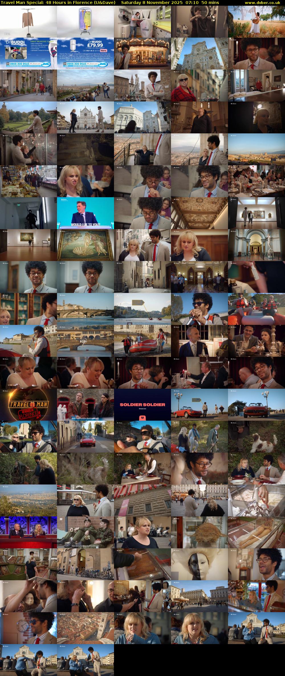 Travel Man Special: 48 Hours in Florence (U&Dave) Saturday 8 November 2025 07:10 - 08:00