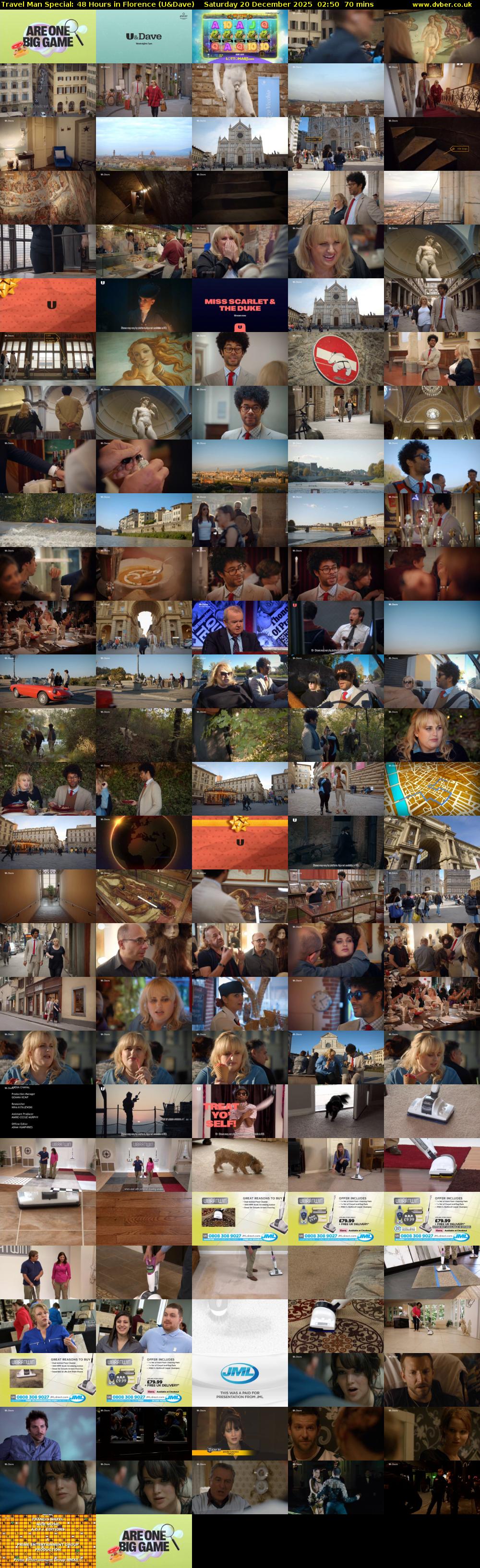 Travel Man Special: 48 Hours in Florence (U&Dave) Saturday 20 December 2025 02:50 - 04:00