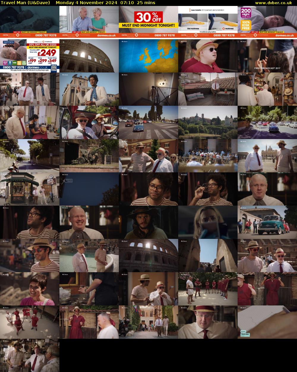 Travel Man (U&Dave) Monday 4 November 2024 07:10 - 07:35
