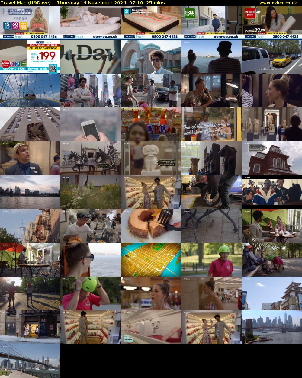 Travel Man (U&Dave) Thursday 14 November 2024 07:10 - 07:35