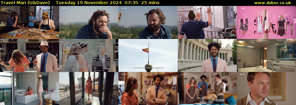 Travel Man (U&Dave) Tuesday 19 November 2024 07:35 - 08:00
