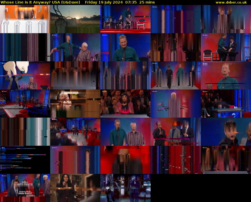 Whose Line Is It Anyway? USA (U&Dave) Friday 19 July 2024 07:35 - 08:00