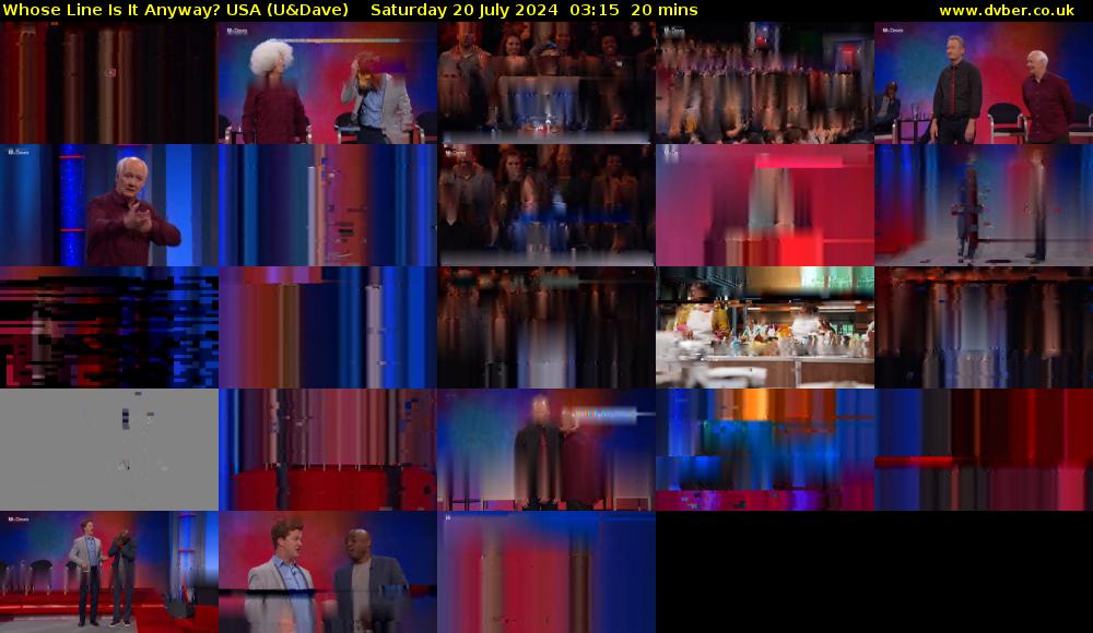 Whose Line Is It Anyway? USA (U&Dave) Saturday 20 July 2024 03:15 - 03:35