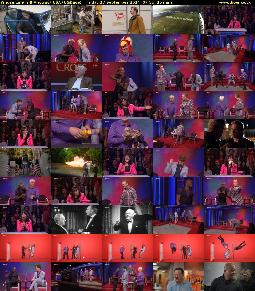 Whose Line Is It Anyway? USA (U&Dave) Friday 27 September 2024 07:35 - 08:00