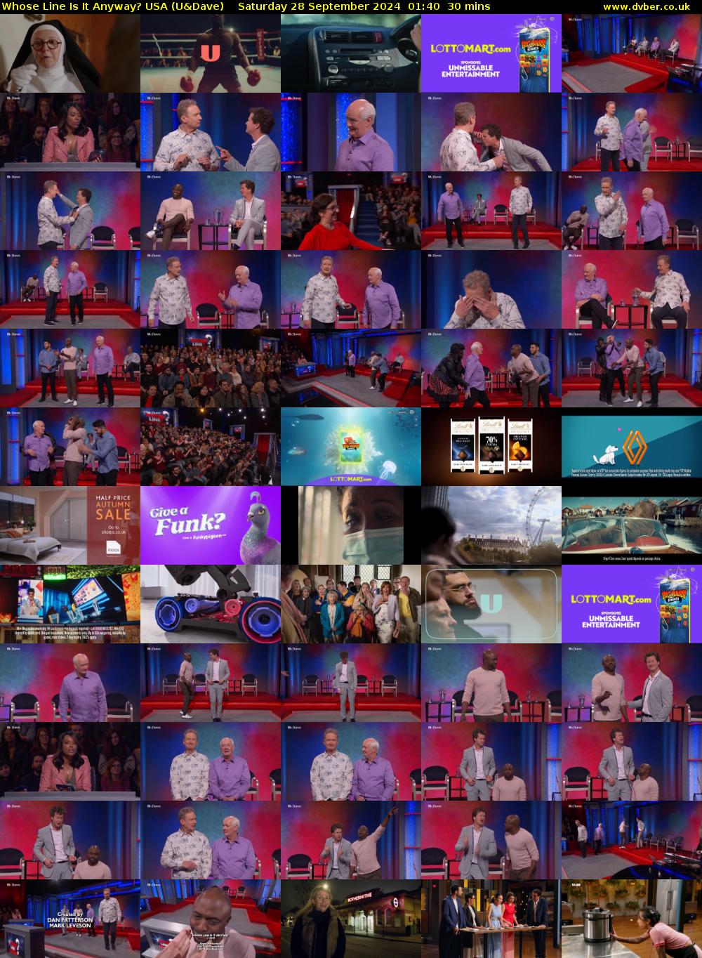 Whose Line Is It Anyway? USA (U&Dave) Saturday 28 September 2024 01:40 - 02:10
