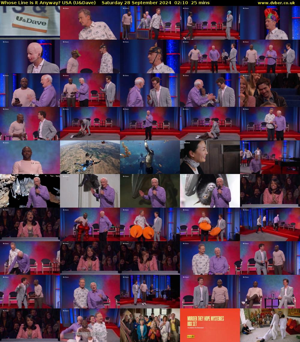 Whose Line Is It Anyway? USA (U&Dave) Saturday 28 September 2024 02:10 - 02:35