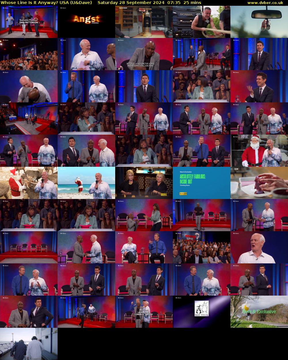 Whose Line Is It Anyway? USA (U&Dave) Saturday 28 September 2024 07:35 - 08:00