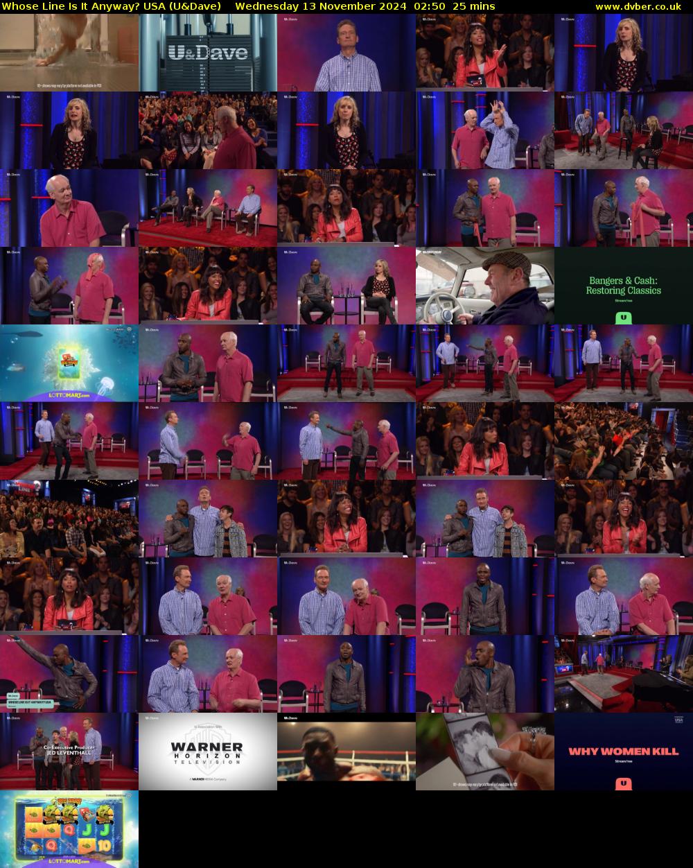 Whose Line Is It Anyway? USA (U&Dave) Wednesday 13 November 2024 02:50 - 03:15