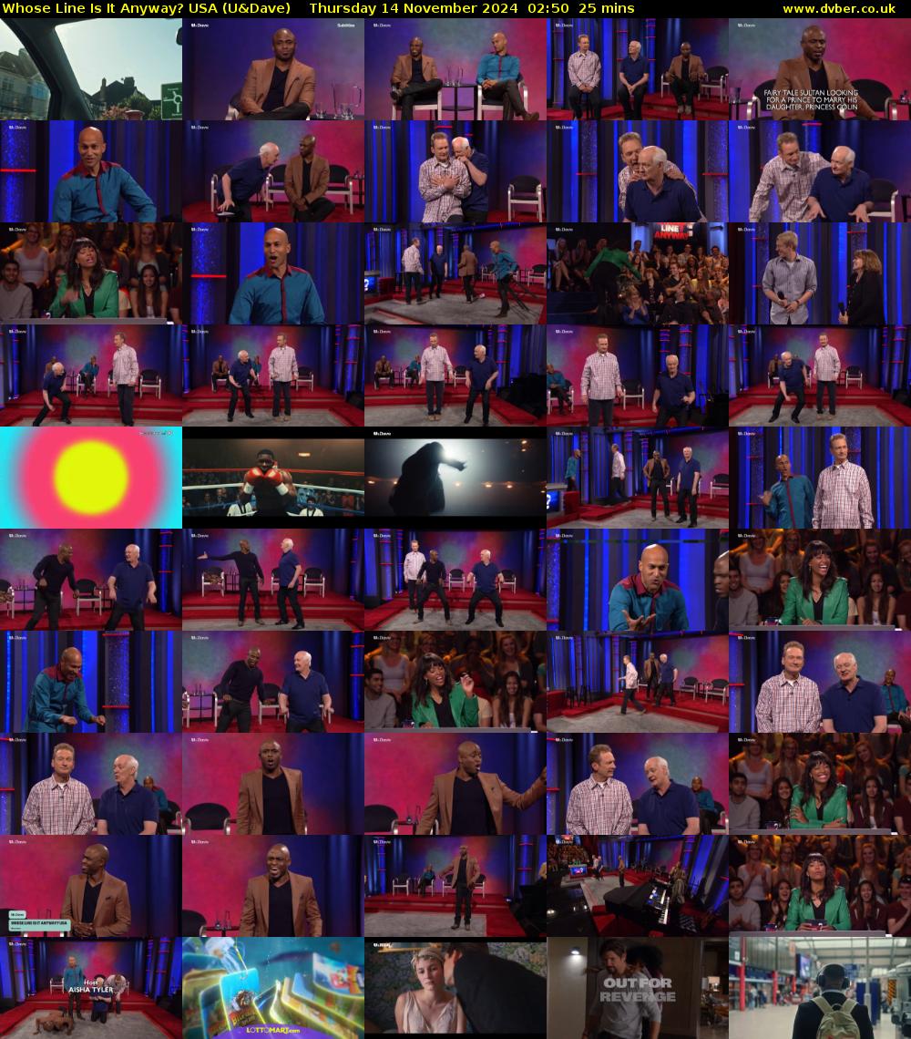 Whose Line Is It Anyway? USA (U&Dave) Thursday 14 November 2024 02:50 - 03:15