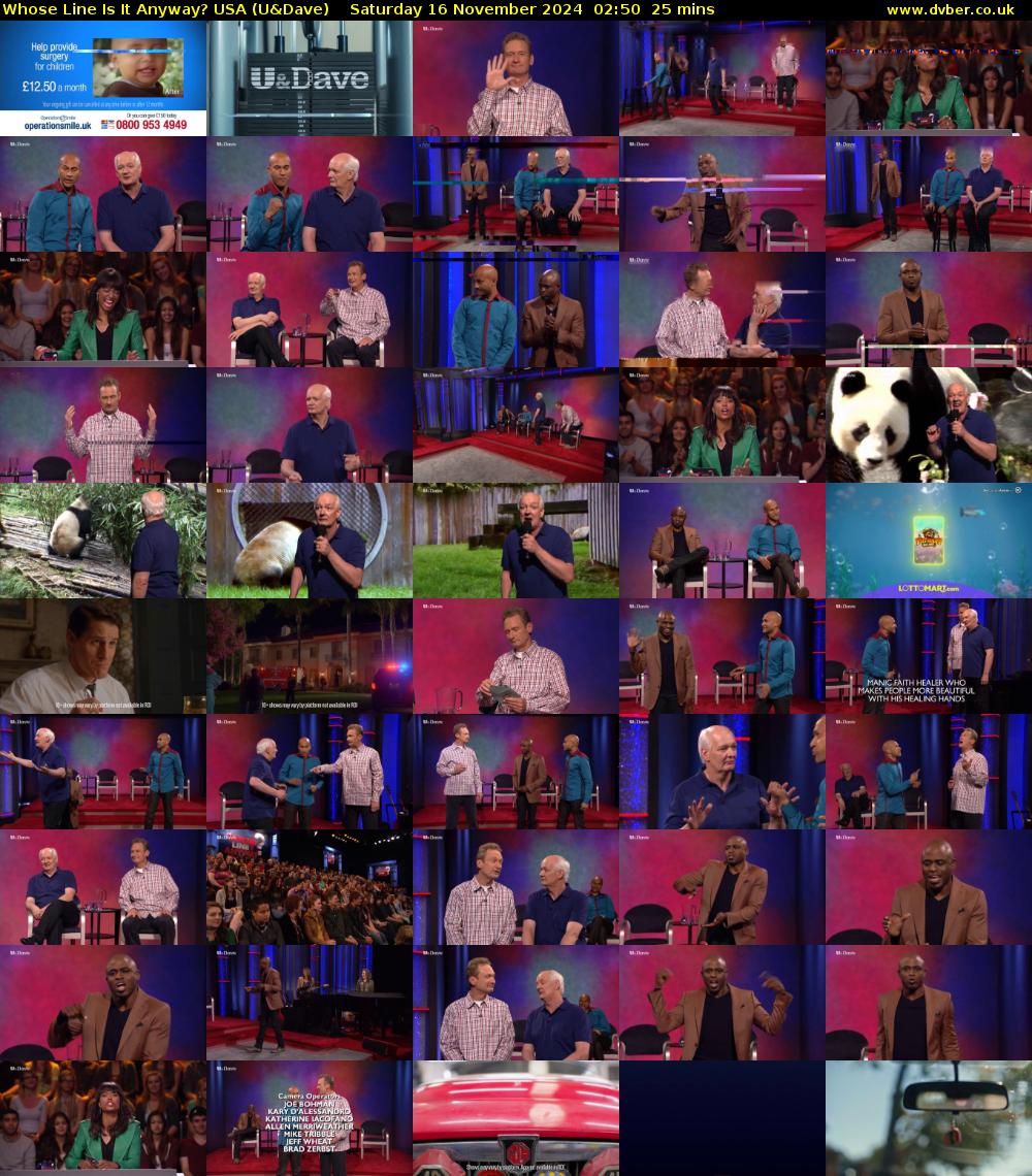 Whose Line Is It Anyway? USA (U&Dave) Saturday 16 November 2024 02:50 - 03:15