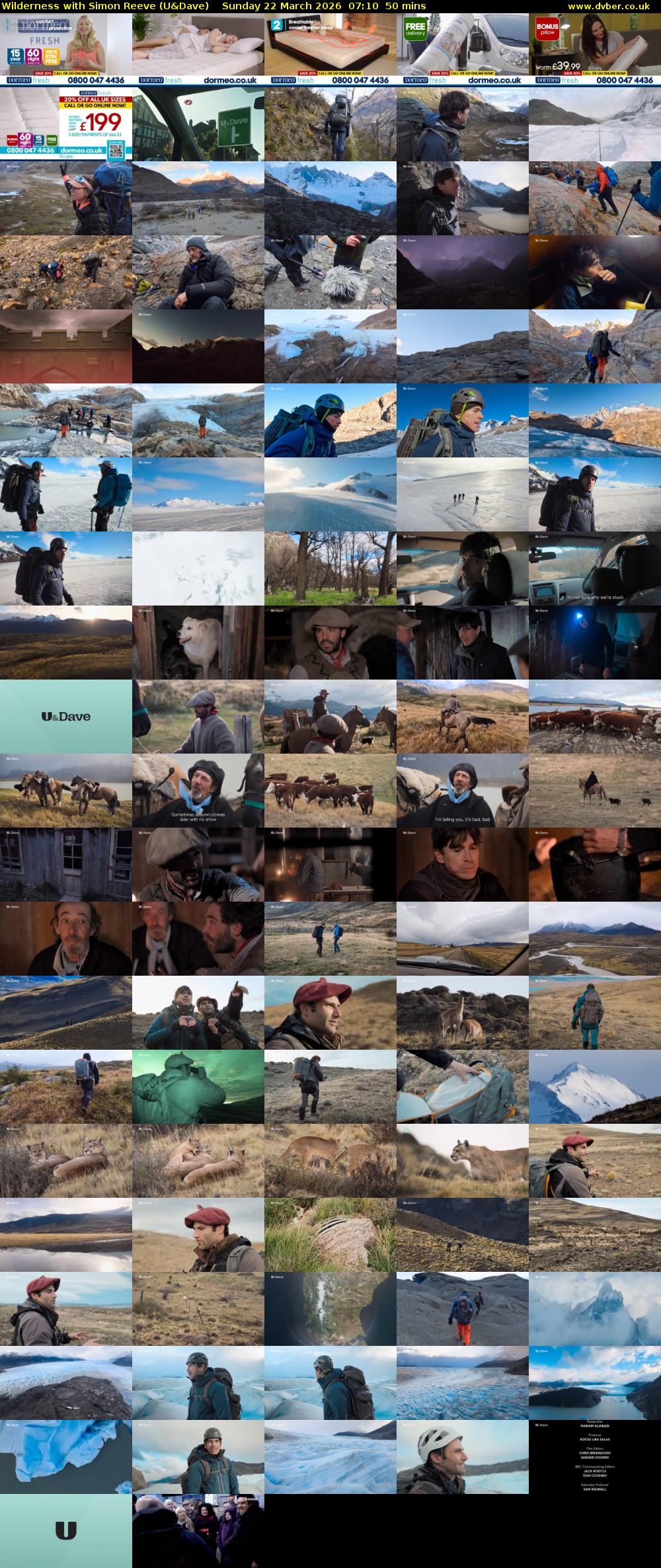 Wilderness with Simon Reeve (U&Dave) Sunday 22 March 2026 07:10 - 08:00