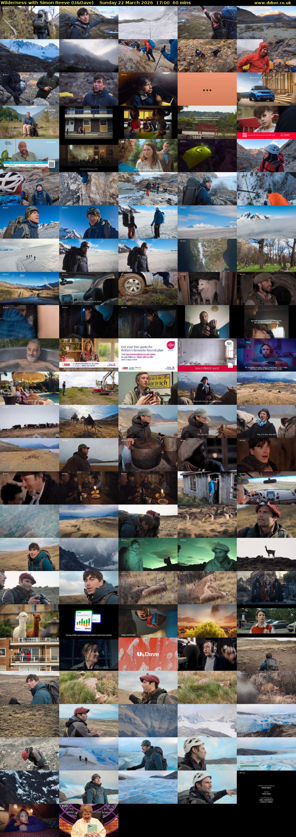 Wilderness with Simon Reeve (U&Dave) Sunday 22 March 2026 17:00 - 18:00