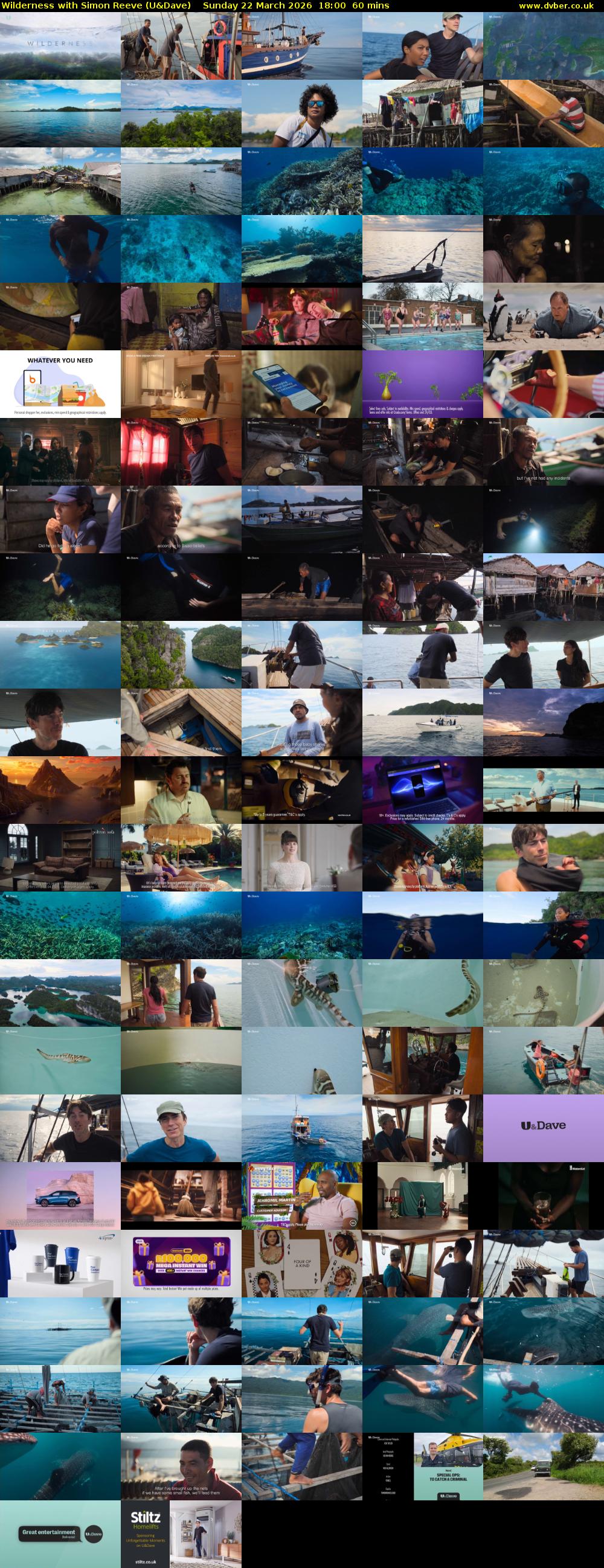 Wilderness with Simon Reeve (U&Dave) Sunday 22 March 2026 18:00 - 19:00