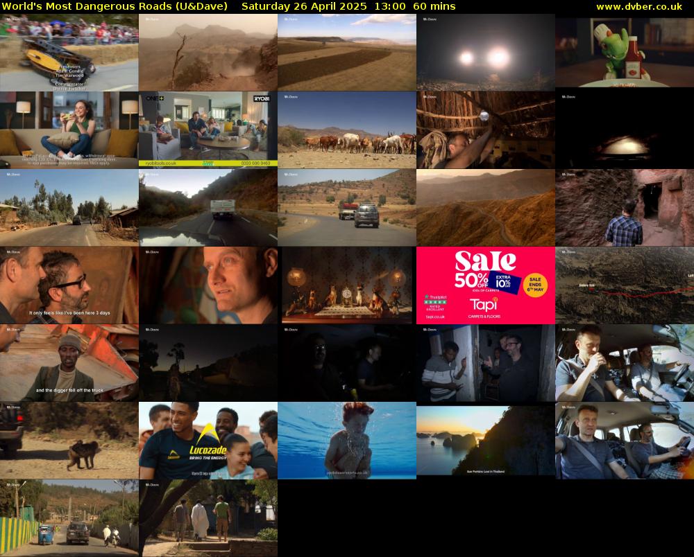 World's Most Dangerous Roads (U&Dave) Saturday 26 April 2025 13:00 - 14:00