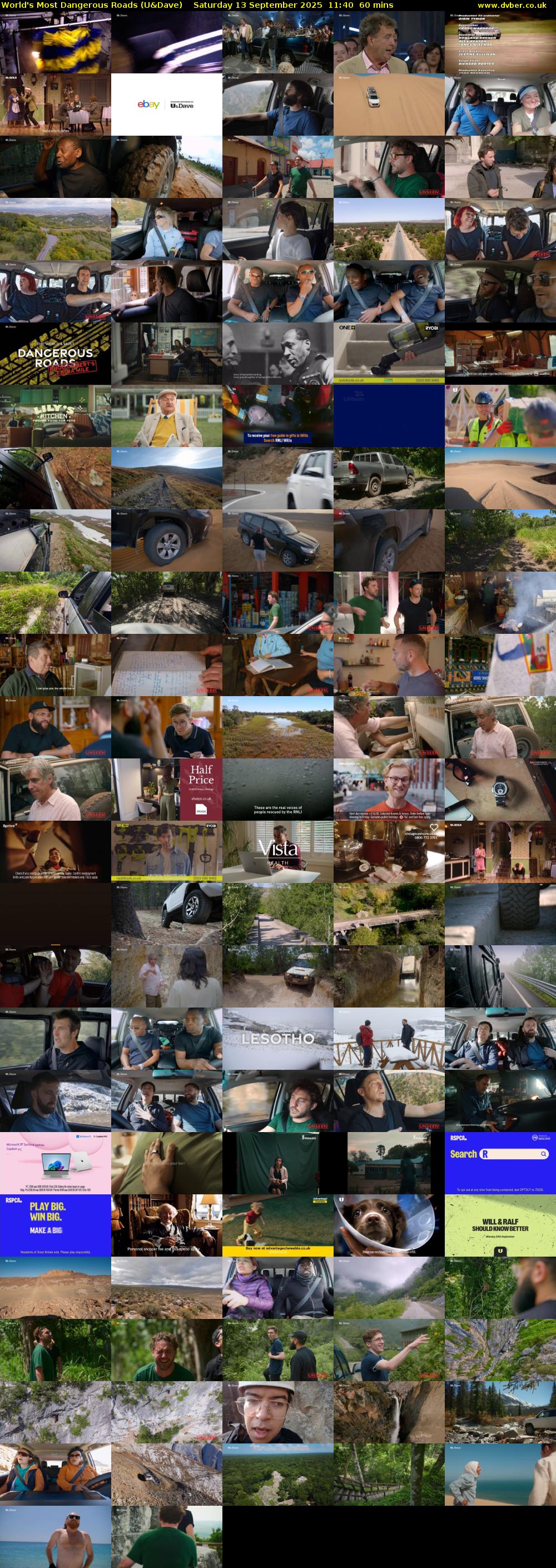 World's Most Dangerous Roads (U&Dave) Saturday 13 September 2025 11:40 - 12:40