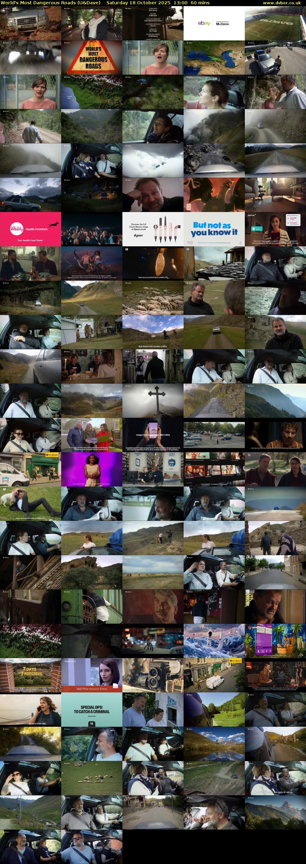 World's Most Dangerous Roads (U&Dave) Saturday 18 October 2025 13:00 - 14:00