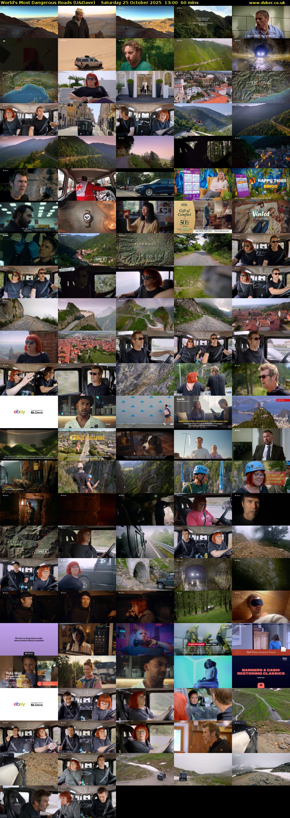 World's Most Dangerous Roads (U&Dave) Saturday 25 October 2025 13:00 - 14:00