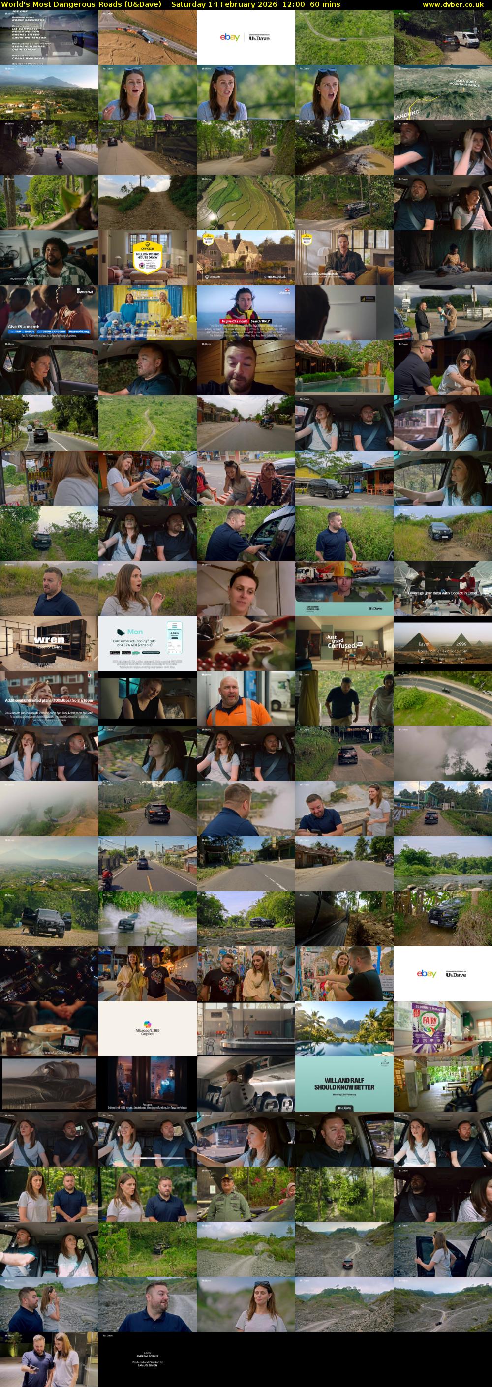 World's Most Dangerous Roads (U&Dave) Saturday 14 February 2026 12:00 - 13:00