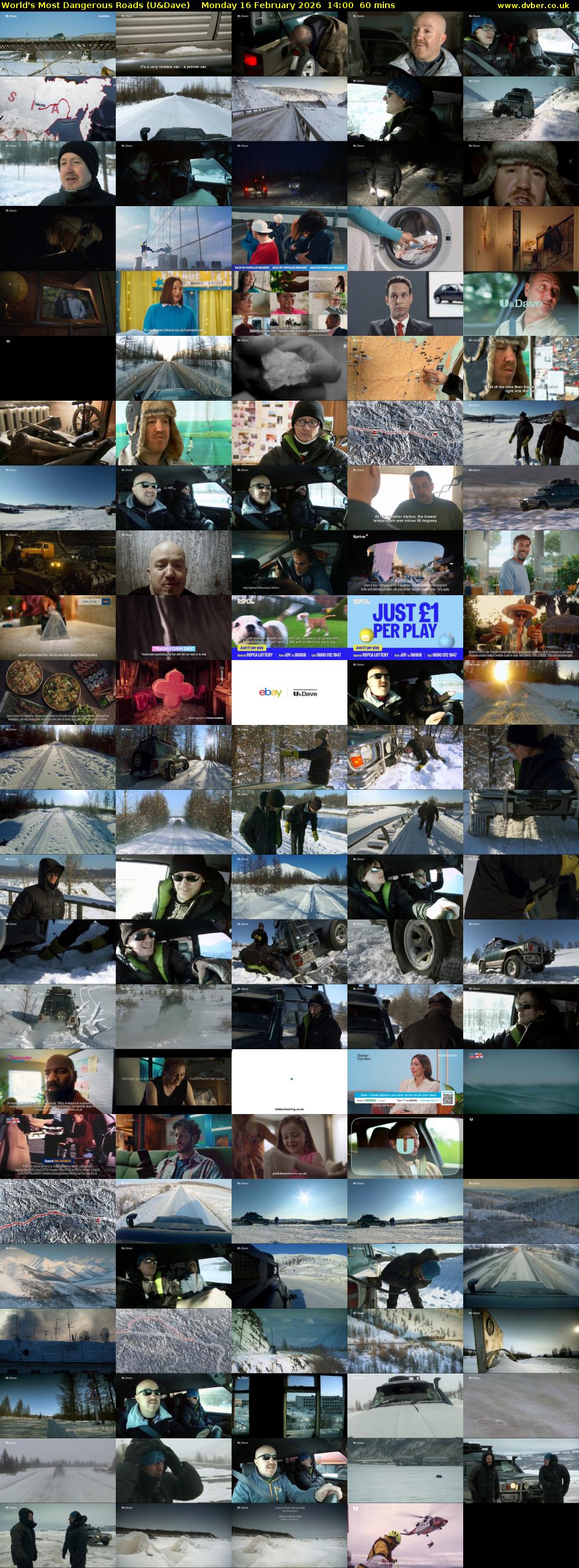 World's Most Dangerous Roads (U&Dave) Monday 16 February 2026 14:00 - 15:00