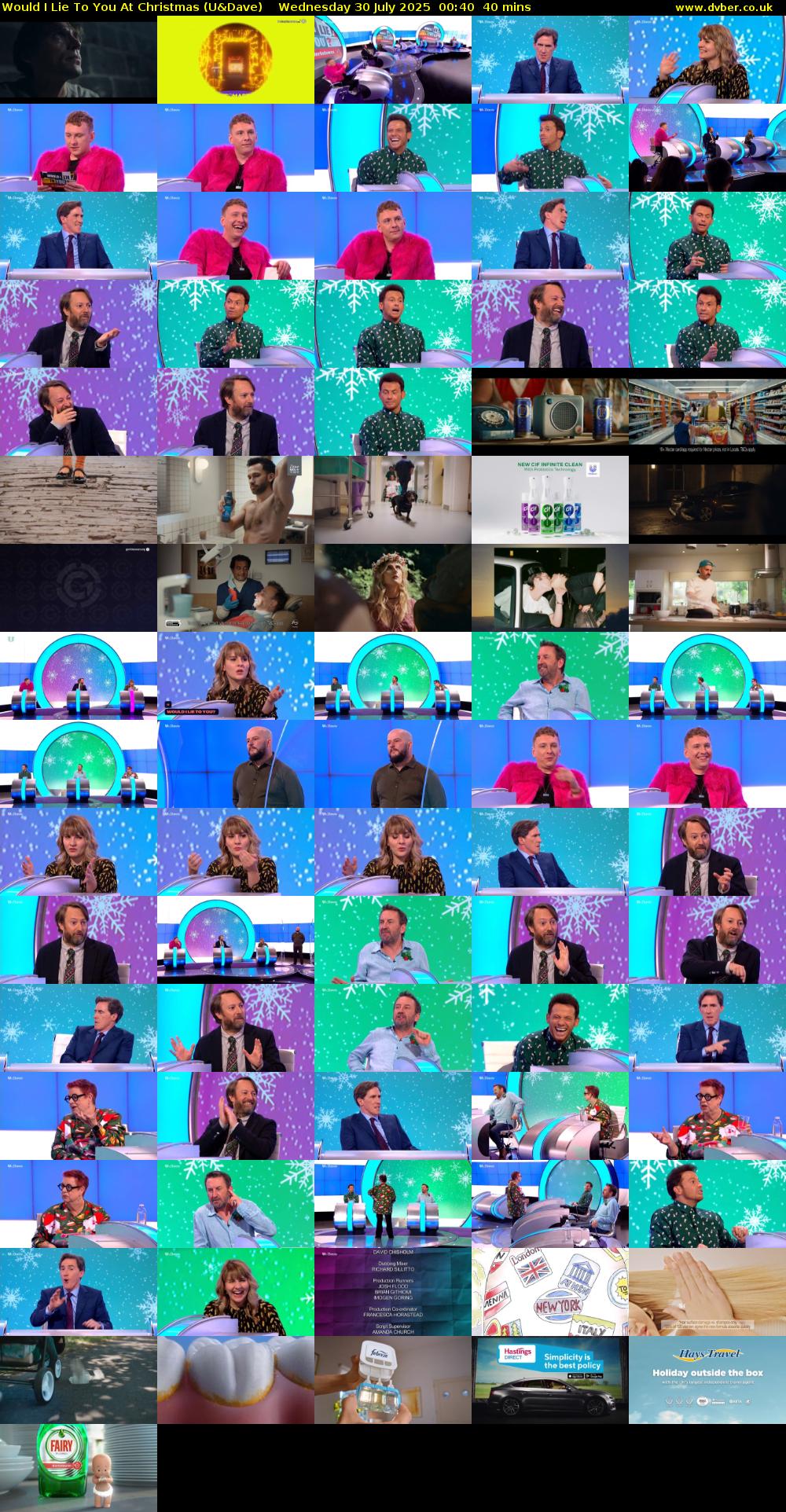 Would I Lie To You At Christmas (U&Dave) Wednesday 30 July 2025 00:40 - 01:20