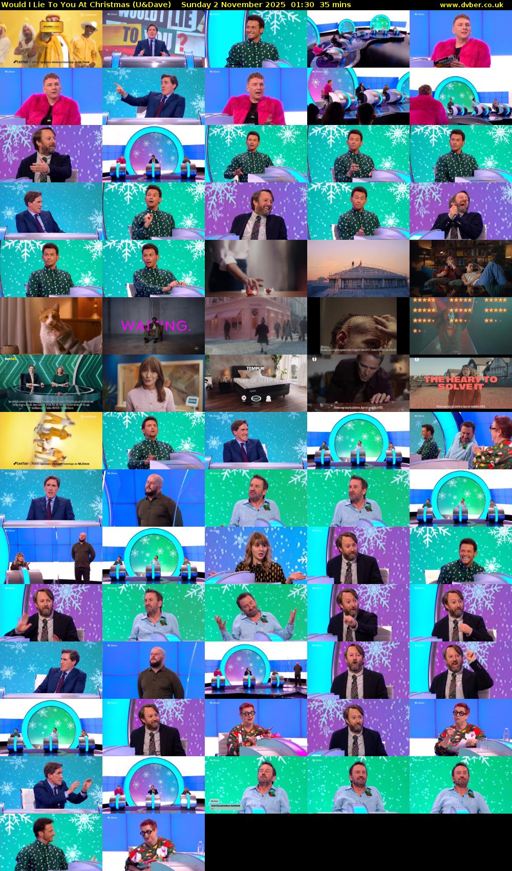 Would I Lie To You At Christmas (U&Dave) Sunday 2 November 2025 01:30 - 02:05