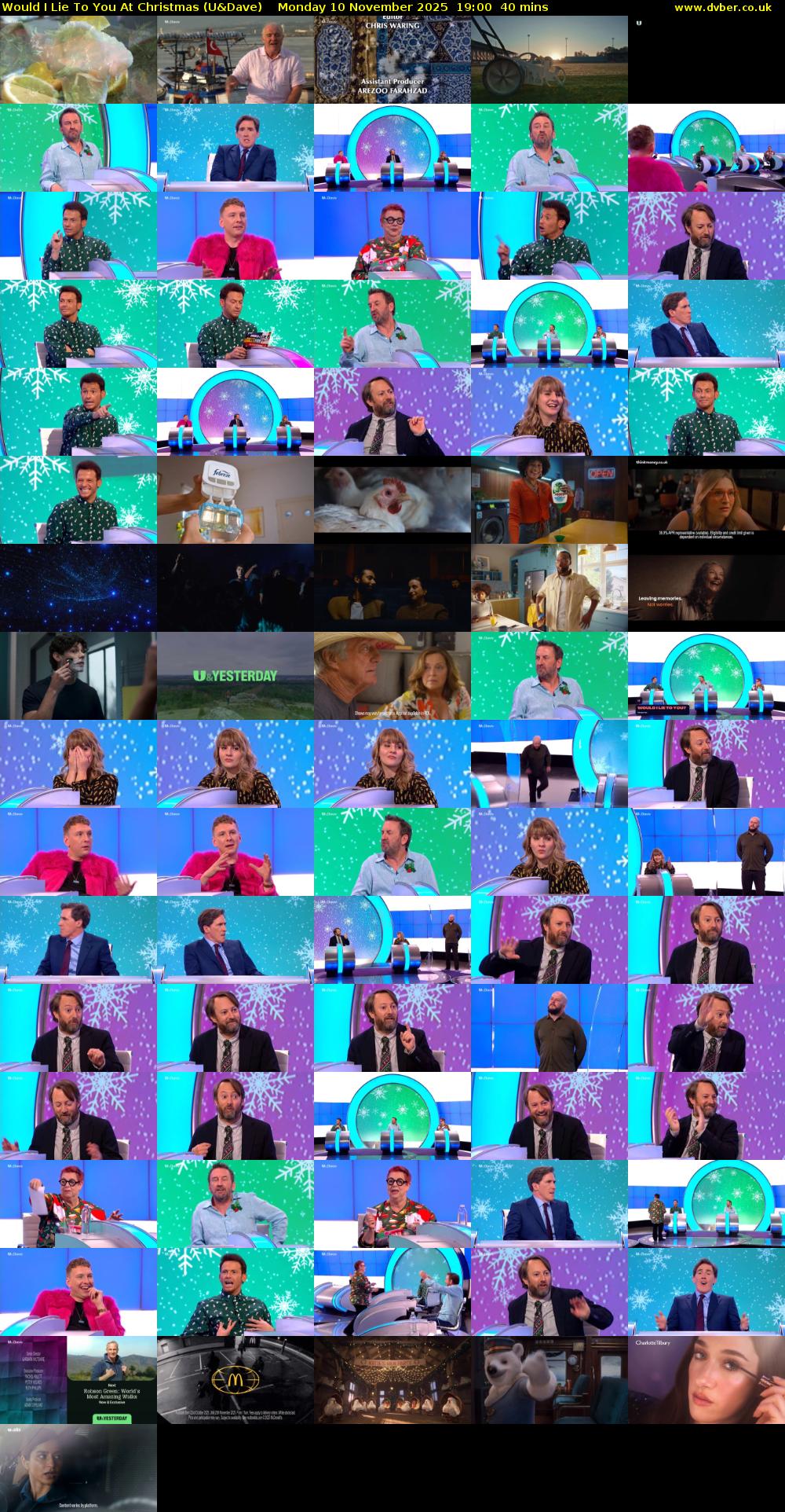 Would I Lie To You At Christmas (U&Dave) Monday 10 November 2025 19:00 - 19:40