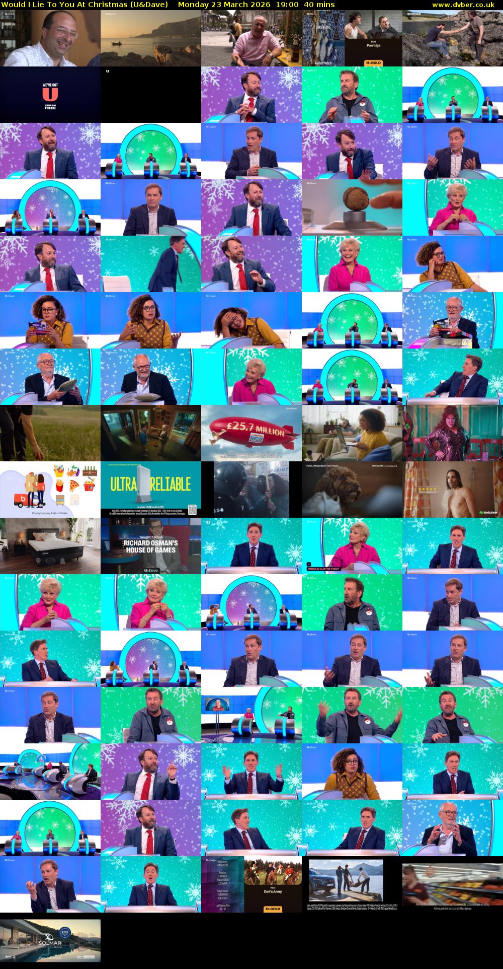 Would I Lie To You At Christmas (U&Dave) Monday 23 March 2026 19:00 - 19:40