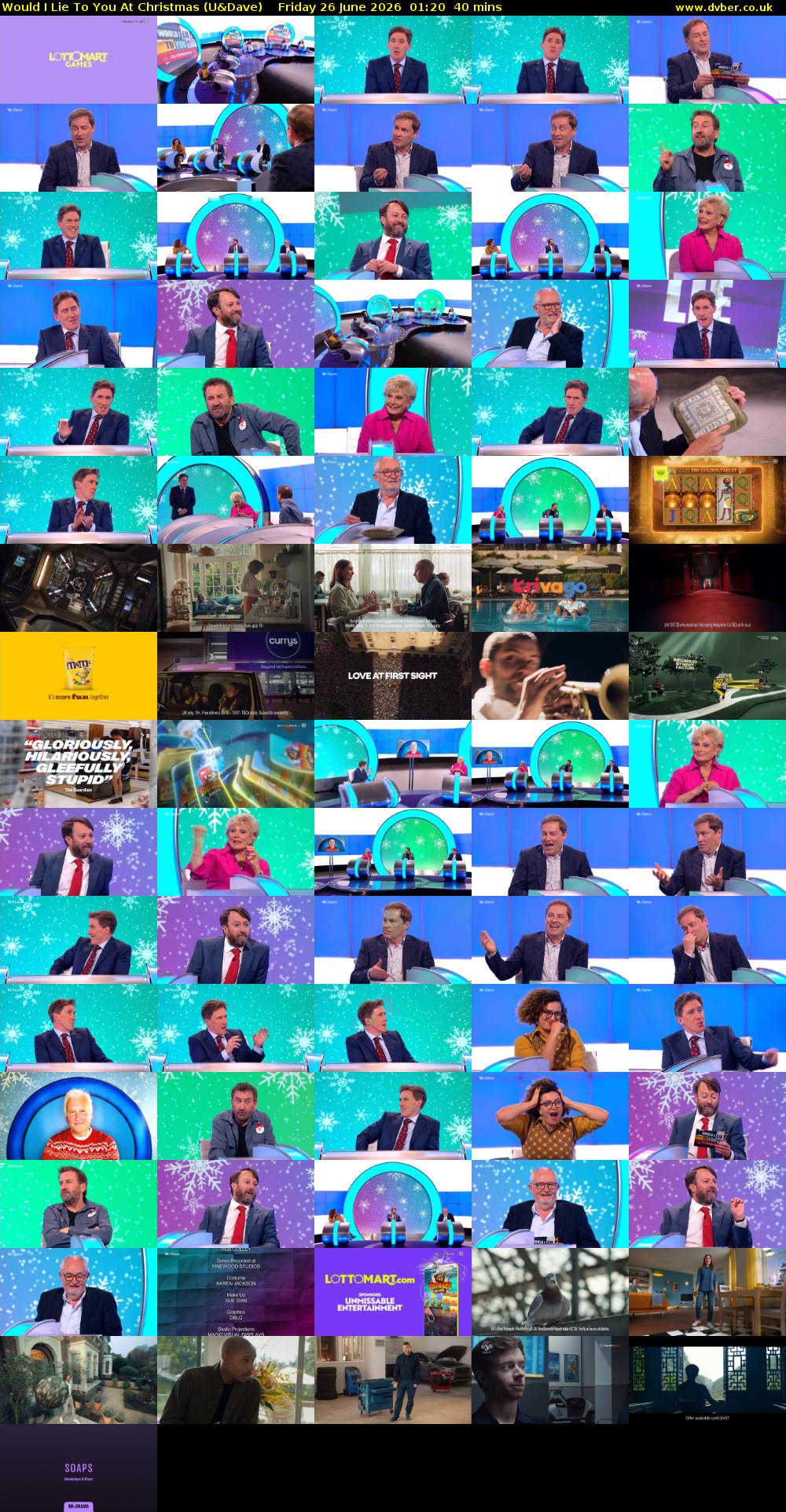 Would I Lie To You At Christmas (U&Dave) Friday 26 June 2026 01:20 - 02:00