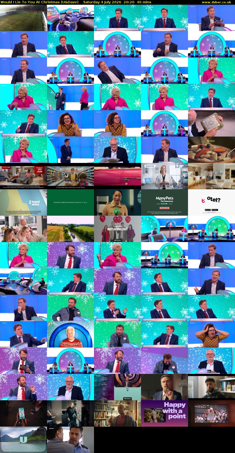 Would I Lie To You At Christmas (U&Dave) Saturday 4 July 2026 20:20 - 21:00