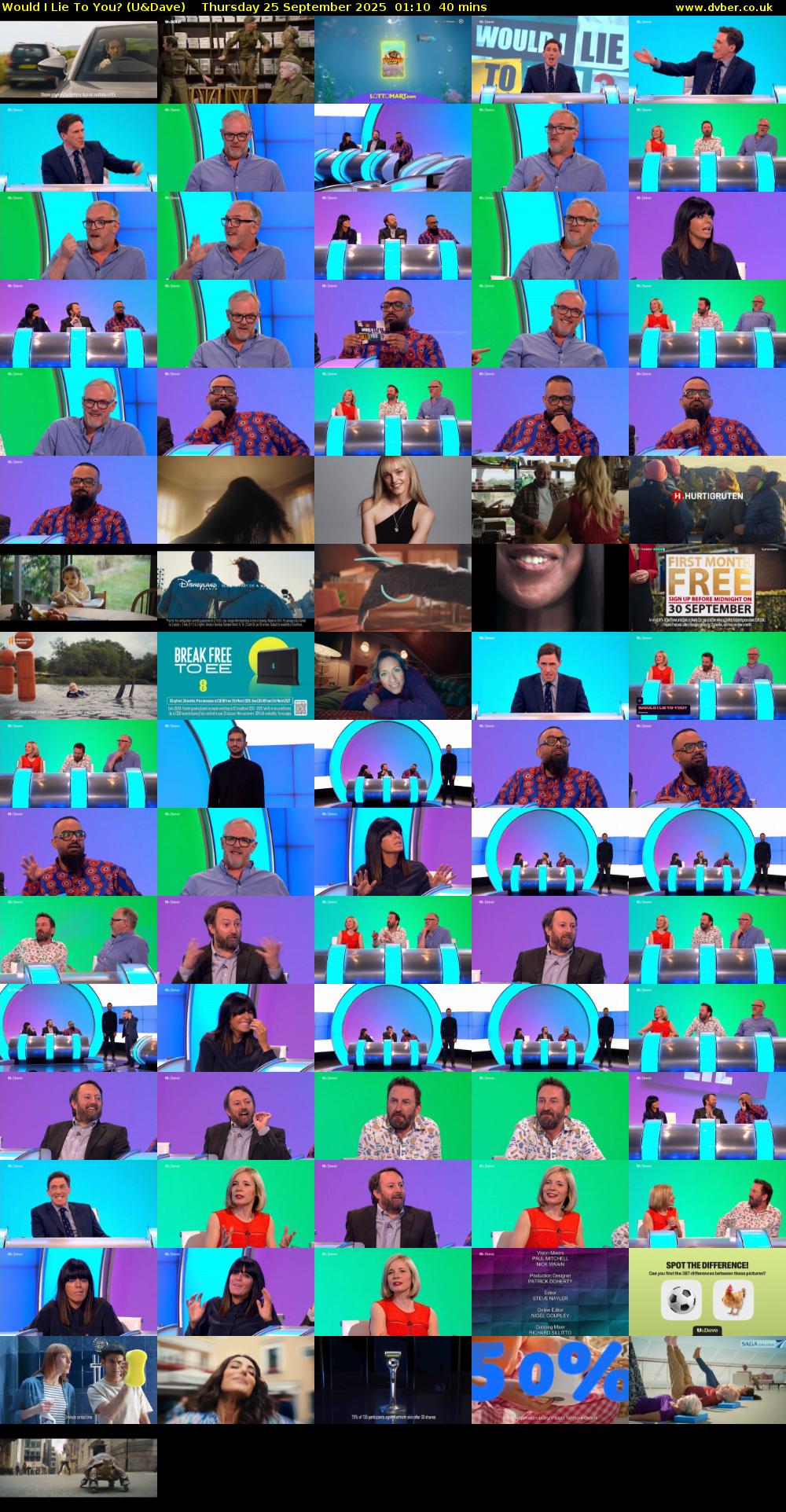 Would I Lie to You? (U&Dave) Thursday 25 September 2025 01:10 - 01:50