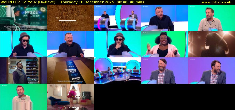 Would I Lie to You? (U&Dave) Thursday 18 December 2025 00:40 - 01:20
