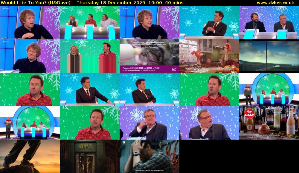 Would I Lie to You? (U&Dave) Thursday 18 December 2025 19:00 - 19:40