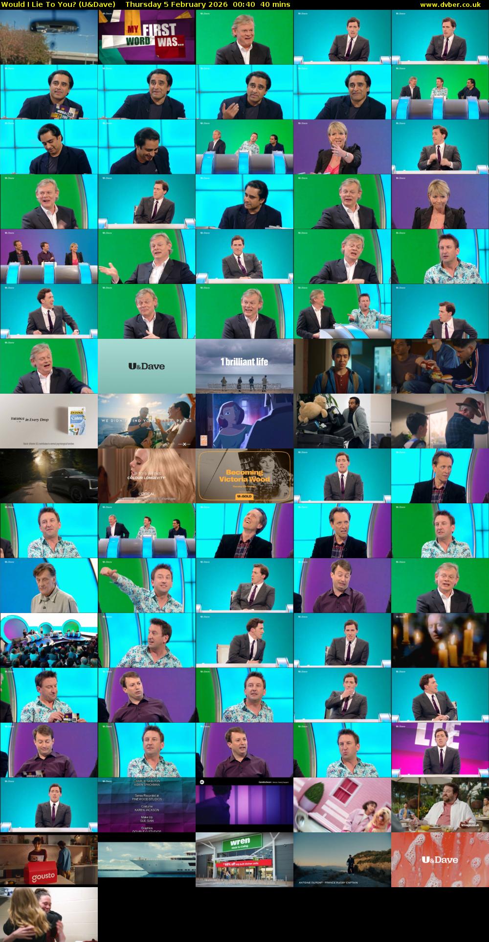 Would I Lie to You? (U&Dave) Thursday 5 February 2026 00:40 - 01:20