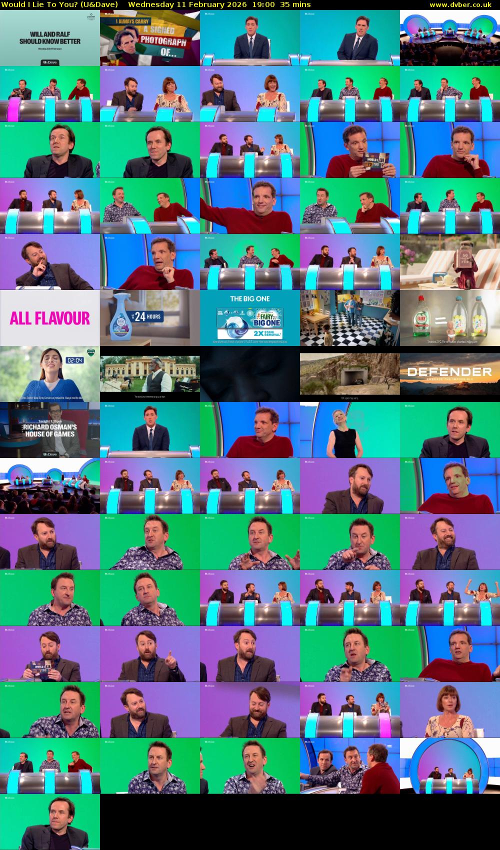 Would I Lie to You? (U&Dave) Wednesday 11 February 2026 19:00 - 19:35