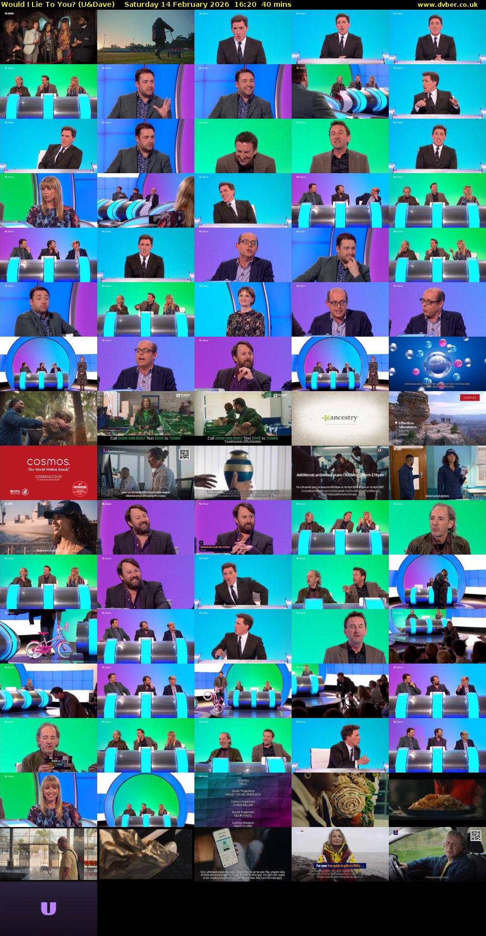 Would I Lie to You? (U&Dave) Saturday 14 February 2026 16:20 - 17:00