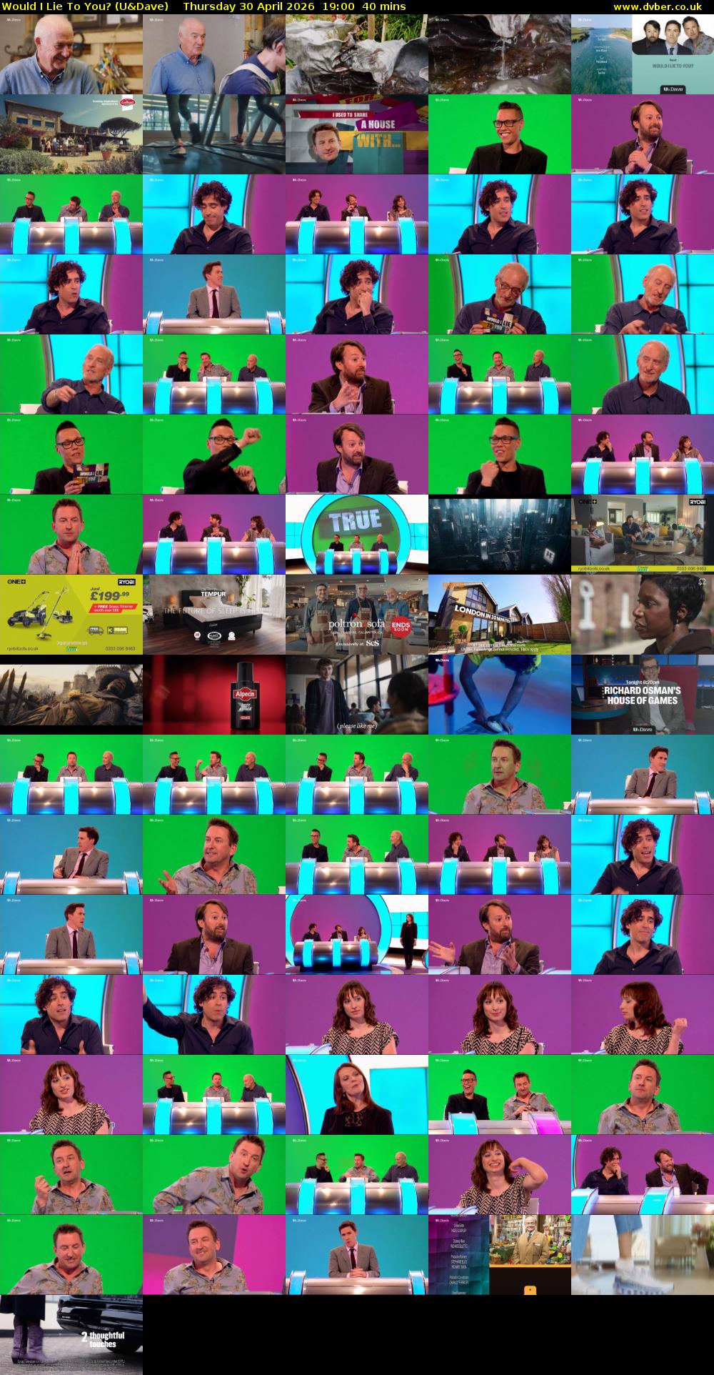 Would I Lie to You? (U&Dave) Thursday 30 April 2026 19:00 - 19:40