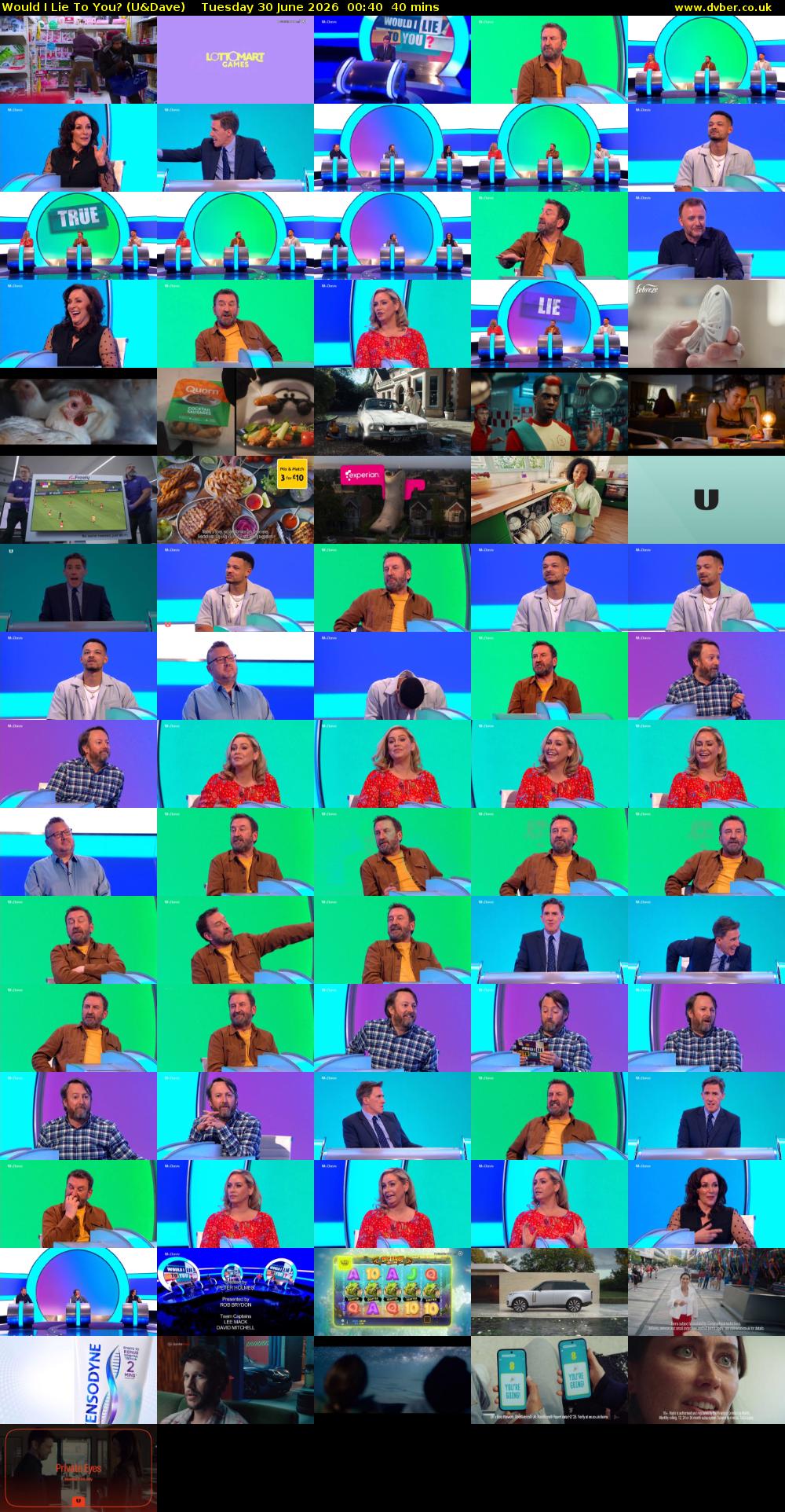 Would I Lie to You? (U&Dave) Tuesday 30 June 2026 00:40 - 01:20
