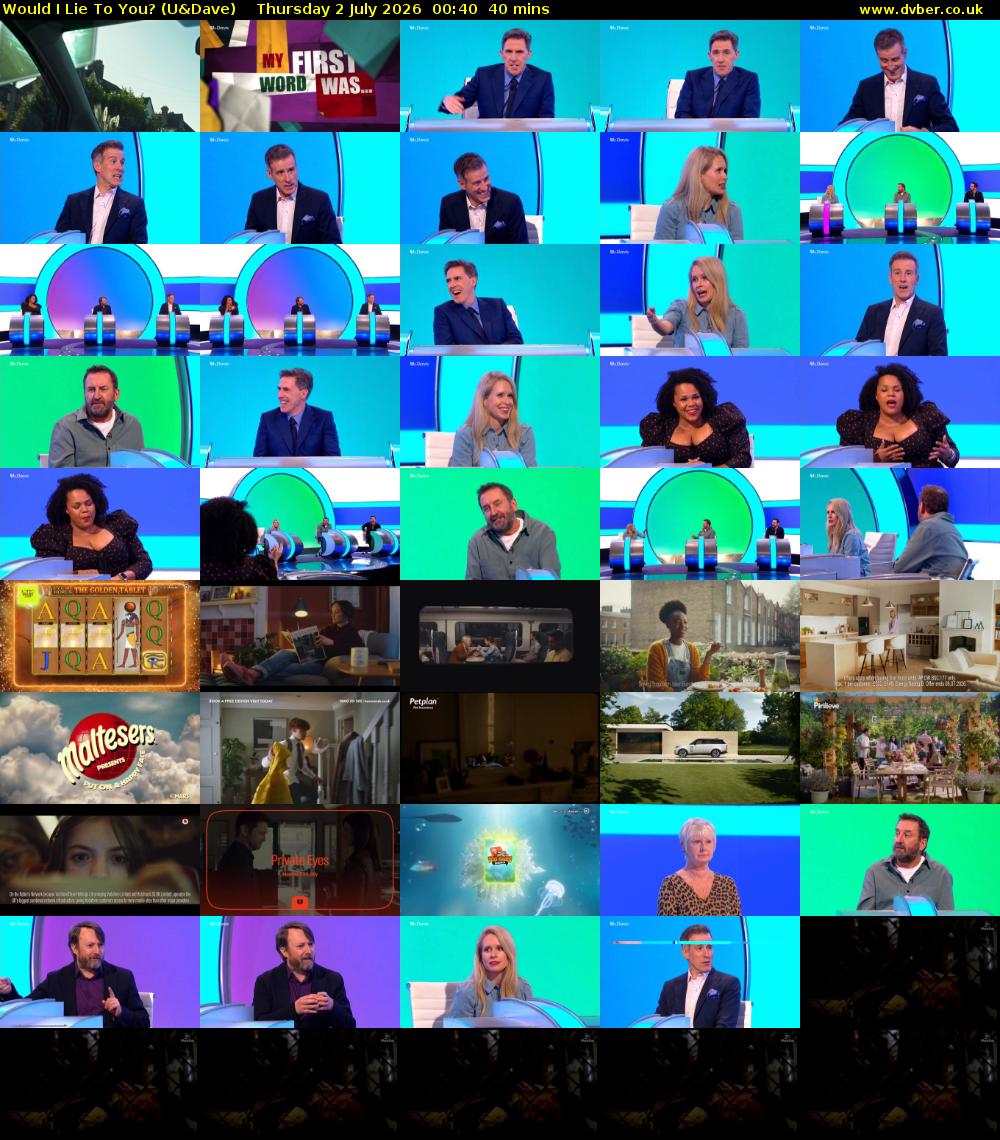 Would I Lie to You? (U&Dave) Thursday 2 July 2026 00:40 - 01:20