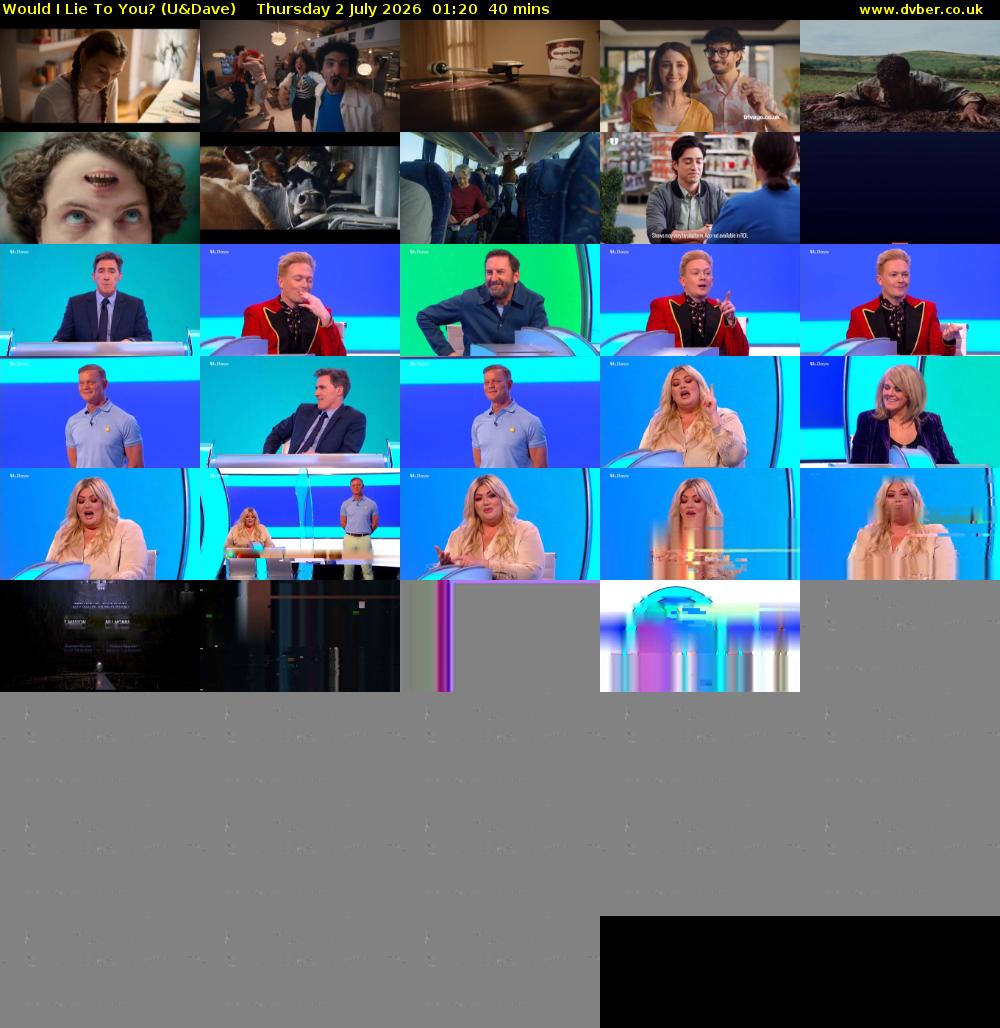 Would I Lie to You? (U&Dave) Thursday 2 July 2026 01:20 - 02:00