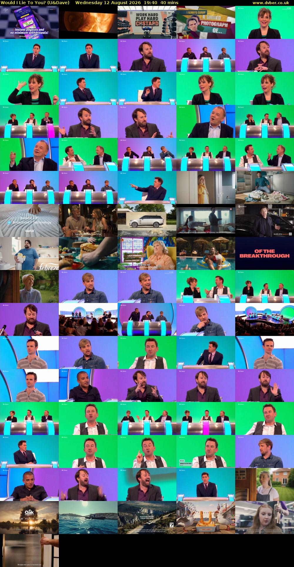 Would I Lie to You? (U&Dave) Wednesday 12 August 2026 19:40 - 20:20