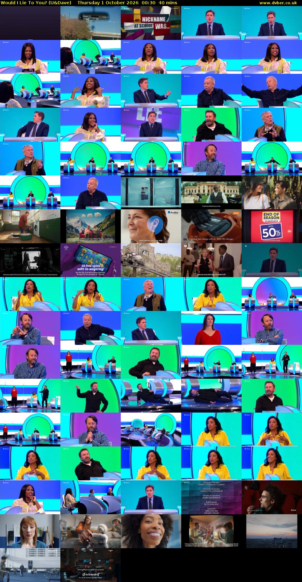 Would I Lie to You? (U&Dave) Thursday 1 October 2026 00:30 - 01:10