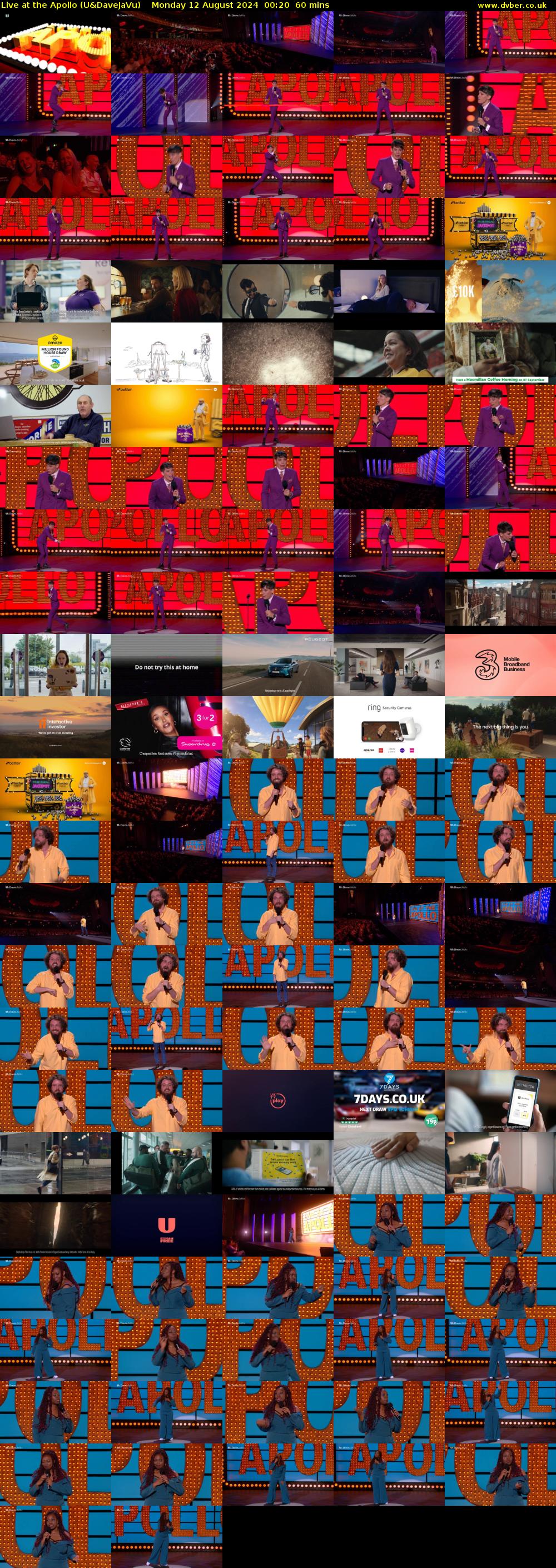 Live at the Apollo (U&DaveJaVu) Monday 12 August 2024 00:20 - 01:20