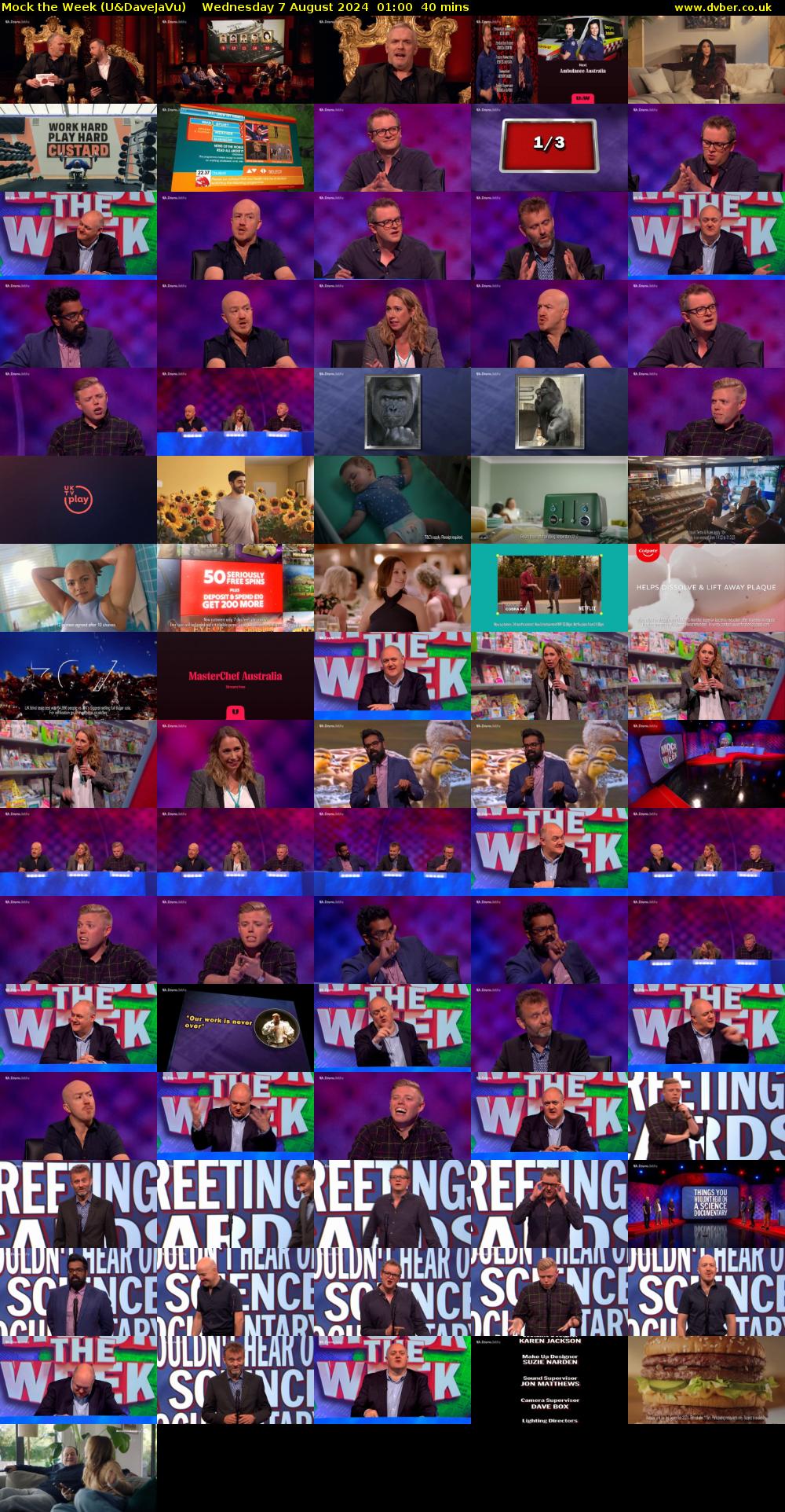 Mock the Week (U&DaveJaVu) Wednesday 7 August 2024 01:00 - 01:40