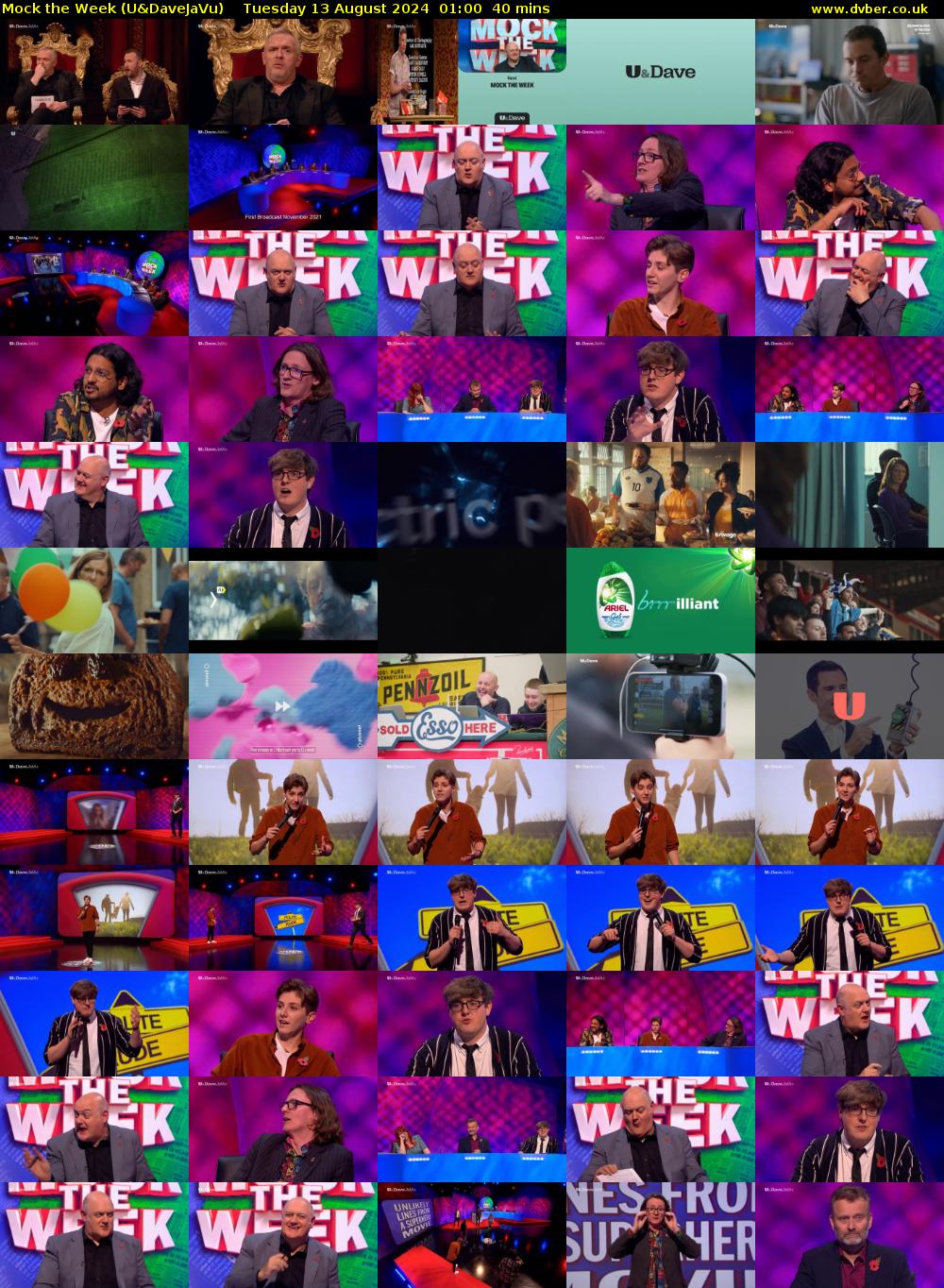 Mock the Week (U&DaveJaVu) Tuesday 13 August 2024 01:00 - 01:40
