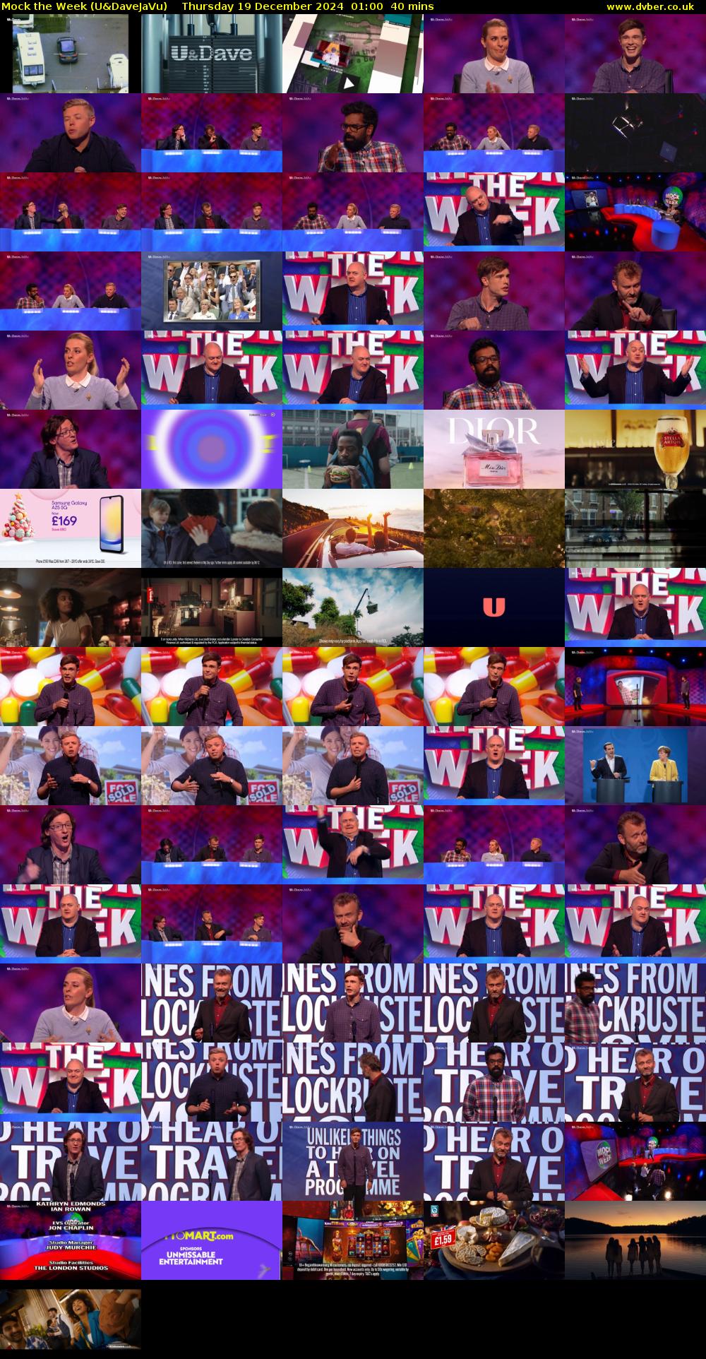 Mock the Week (U&DaveJaVu) Thursday 19 December 2024 01:00 - 01:40
