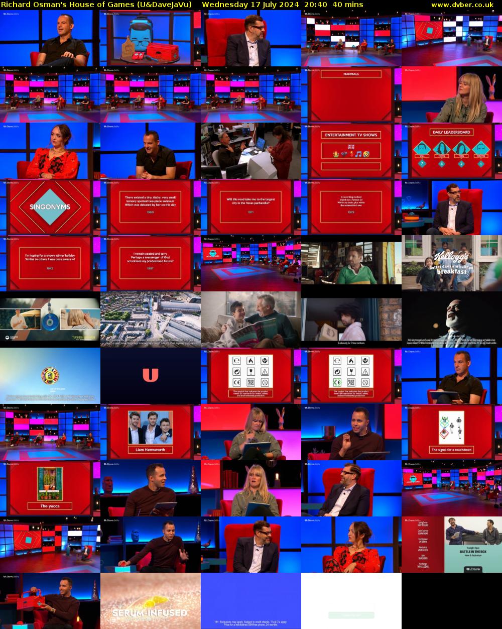 Richard Osman's House of Games (U&DaveJaVu) Wednesday 17 July 2024 20:40 - 21:20