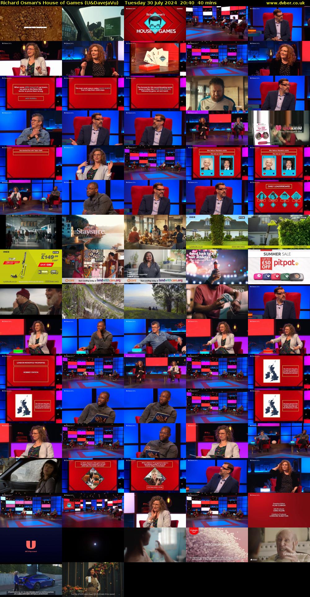 Richard Osman's House of Games (U&DaveJaVu) Tuesday 30 July 2024 20:40 - 21:20