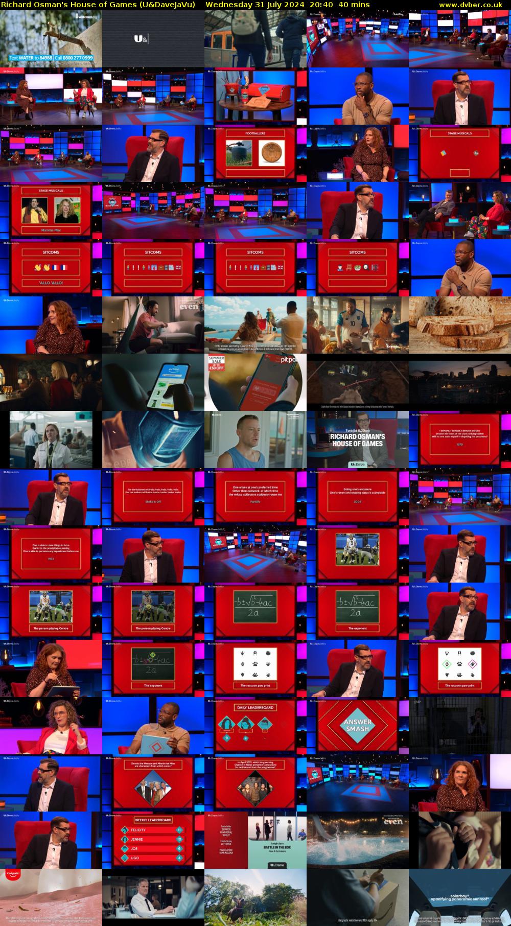 Richard Osman's House of Games (U&DaveJaVu) Wednesday 31 July 2024 20:40 - 21:20