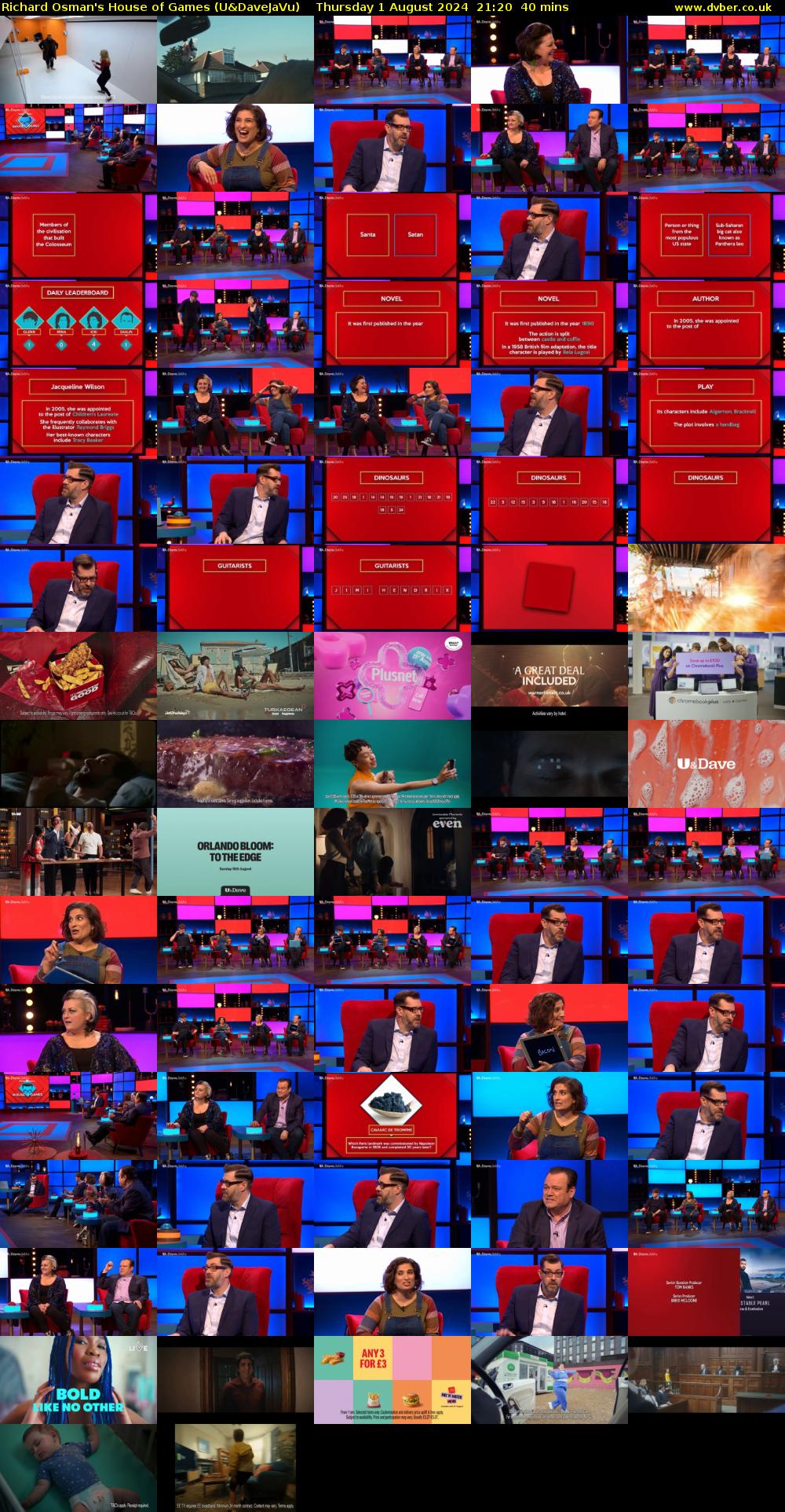 Richard Osman's House of Games (U&DaveJaVu) Thursday 1 August 2024 21:20 - 22:00